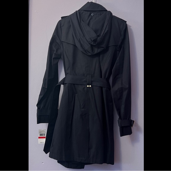 MICHEAL KORS Navy Blue Double-Breasted Rain Coat with Gold Accents - Picture 2 of 6